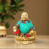 Brass Laughing Buddha Statue With Turquoise Coral 1.205Kg