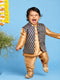Vastramay SISHU Boy's Gold-Toned & Blue Kurta with Pyjama & Nehru Jacket
