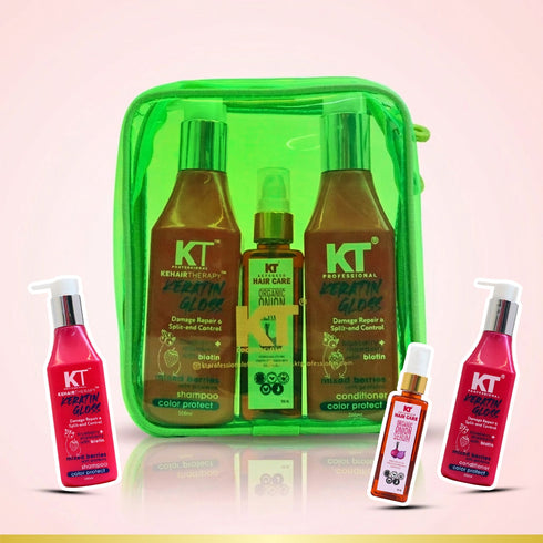 Kt Professional Keratin Repair Shampoo & Conditioner 250ml Organic Onion Hair Serum