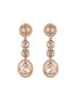 Gold Plated Polki Kundan Studded Minimal Solitaire Necklace Jewellery Set