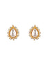 Gold Plated Kundan Polki Studded Tear Drop Delicate Chain Jewellery Set