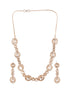 Gold Plated Polki Kundan Studded Minimal Solitaire Necklace Jewellery Set