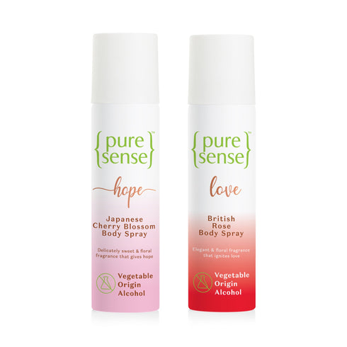 PureSense British Rose Body Spray & Japanese Cherry Blossom Body Spray 150ml + 150ml | From the makers of Parachute Advansed