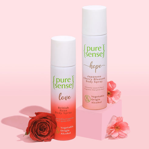 PureSense British Rose Body Spray & Japanese Cherry Blossom Body Spray | From the makers of Parachute Advansed