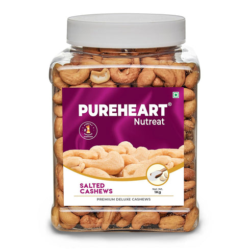 Pureheart Nutreat Roasted Salted Cashews | Flavourful & Crunchy Snack