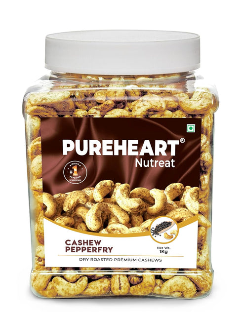Pureheart Nutreat Pepperfry Cashews Inspired by Iconic Malabar Dish | Premium Salted Black Pepper Cashew