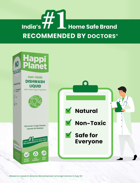 Happi planet store organic and natural dishwash liquid pack of 3