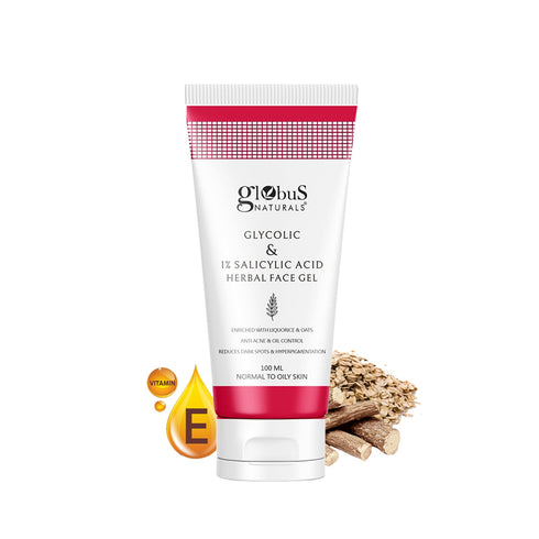 Globus Naturals Glycolic & 1% Salicylic Acid Herbal Anti Acne Face Gel