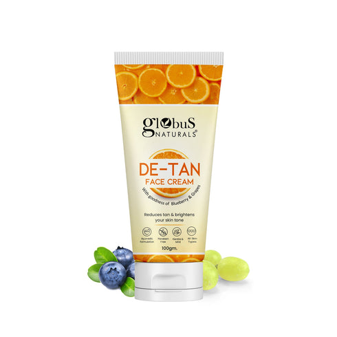 Globus Naturals De Tan Face Cream Suitable For All Skin Types