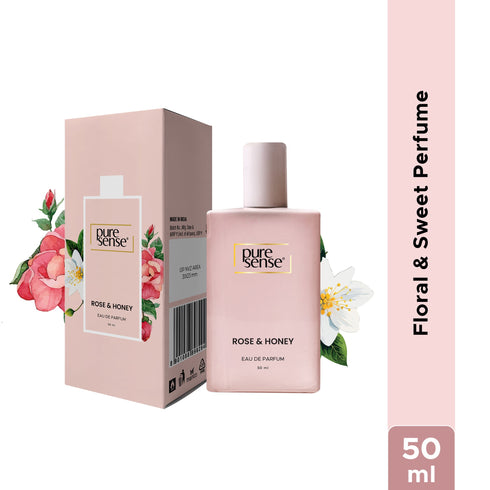 PureSense Rose & Honey Women's Perfume Floral Long Lasting Perfume for Women