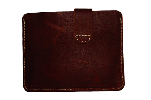 Vhaan Ethnic Craft Vhaan's Heritage Oil Pulled Up Leather Card Holder Maroon shade