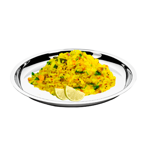 Vinod Stainless Steel New Tat Dinner Plate Set of 6 28.5 cm Highest Grade Stainless Steel Mirror Finish and Rust Free