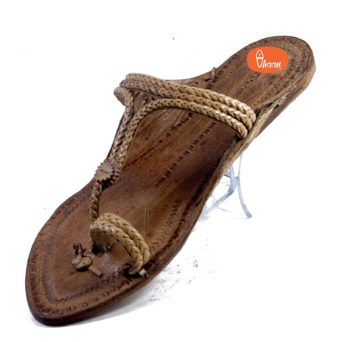Vhaanfootwear 2 Veni Antique Design Ladies Kolhapuri Chappal