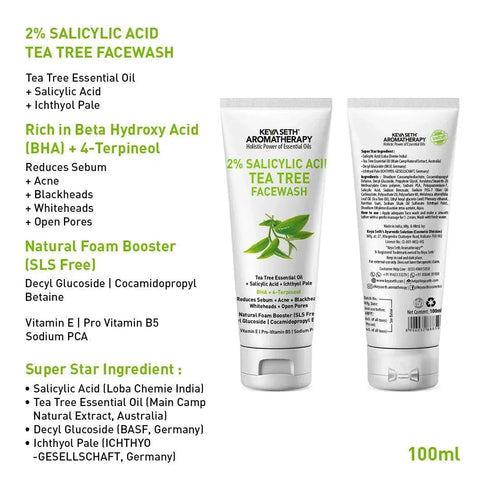 Keya Seth Aromatherapy 2% Salicylic Acid Tea Tree Facewash