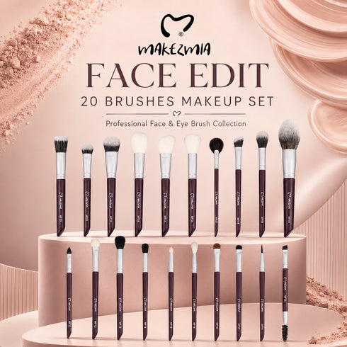 MAKEZMIA Face Edit 20 Brushes Makeup Set