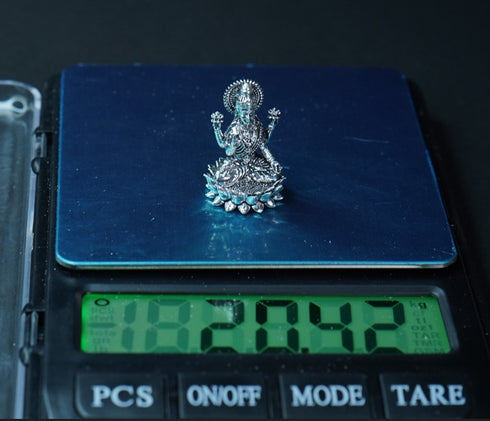 Pure Silver Antique Lotus Laxmi 20.42g By Mahita Collections