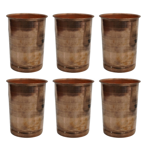 Brass Glass Tumbler for Drinking set of 6 91g Pack of 6