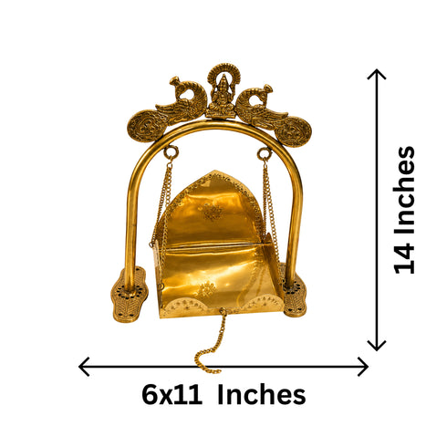 Traditional Brass Peacock Jhula 1050g Set of 1