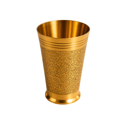 Pure Brass Handcrafted Lassi Glass | Pack of 2