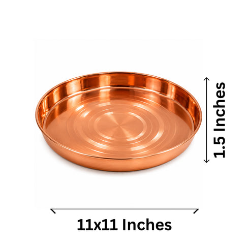Pure Copper Dinner Thali Plate