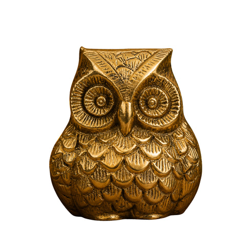 Brass Owl Ullu Statue 520g