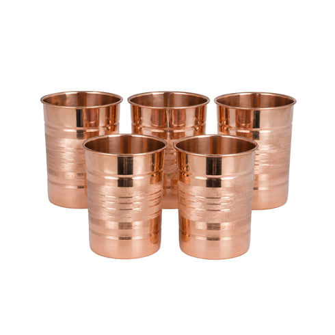 Heavy Copper Water JUG with 5 Glass