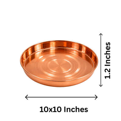 Copper Traditional Design Pooja Plate