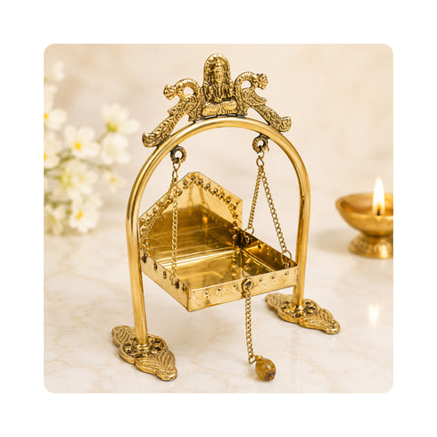 Decorative Brass Peacock Jhula 344g Set of 1
