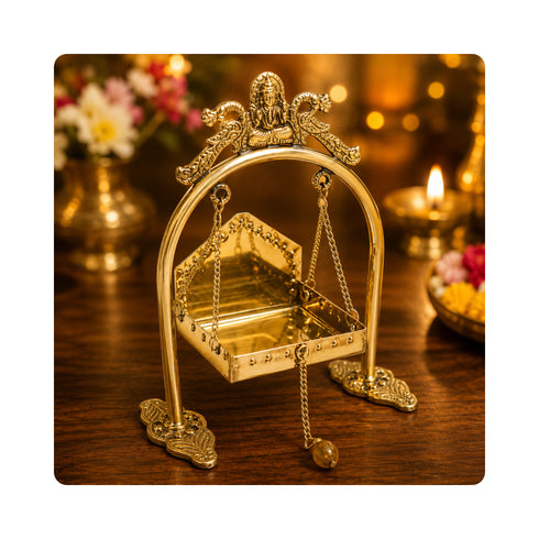 Decorative Brass Peacock Jhula 344g Set of 1