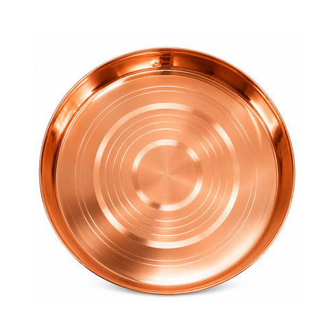 Copper Traditional Design Pooja Plate