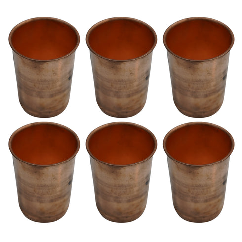 Brass Glass Tumbler for Drinking set of 6 91g Pack of 6