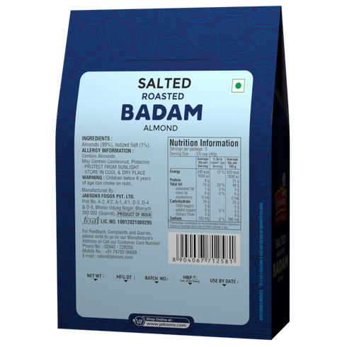 Jabsons Foods Salted Roasted Almond
