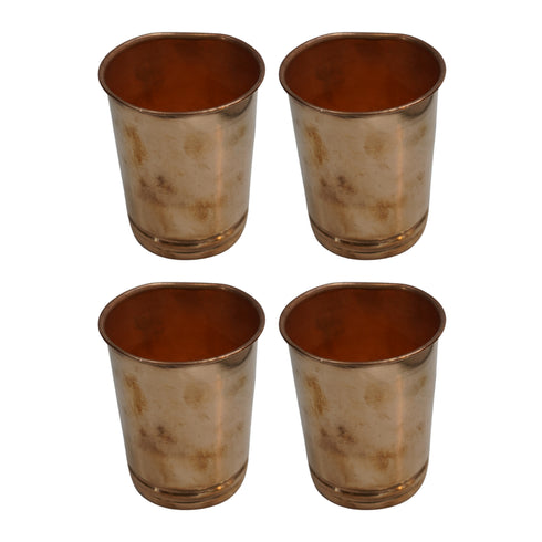 Brass Glass Tumbler for Drinking set of 4 70g Pack of 4