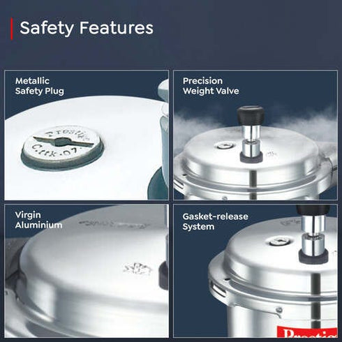 Prestige Popular Virgin Aluminium Pressure Cooker Silver 2 L