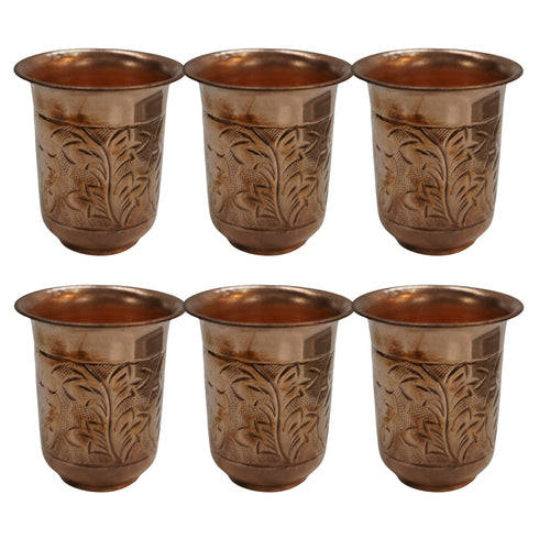 Brass Embossed Glass Set of 6 76g Pack of 6