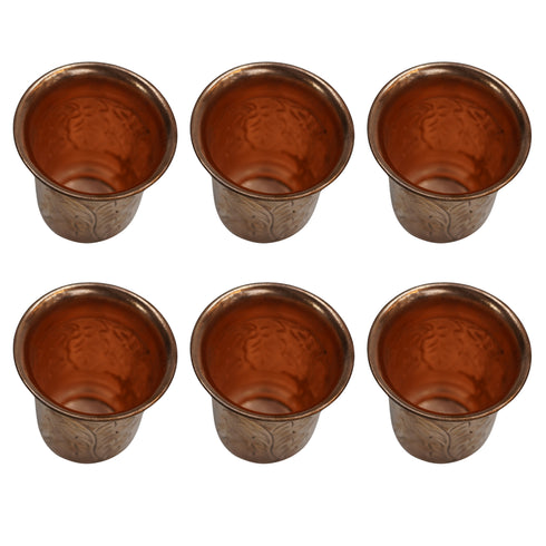 Brass Embossed Glass Set of 6 76g Pack of 6