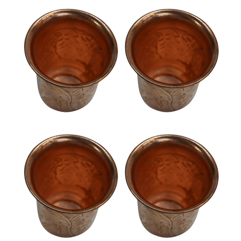 Brass Embossed Glass Set of 4 76g Pack of 4