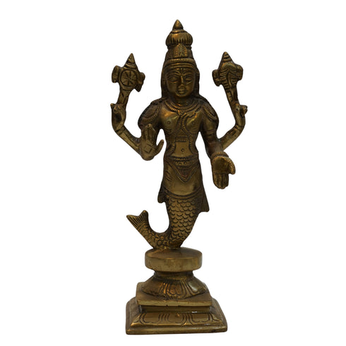 Brass Vishnu Matsya Avatar Statue 1150g