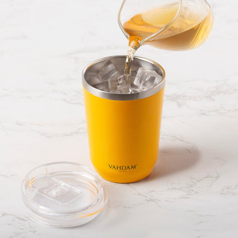 Vahdam Tea Ardour Tumbler Insulated Yellow