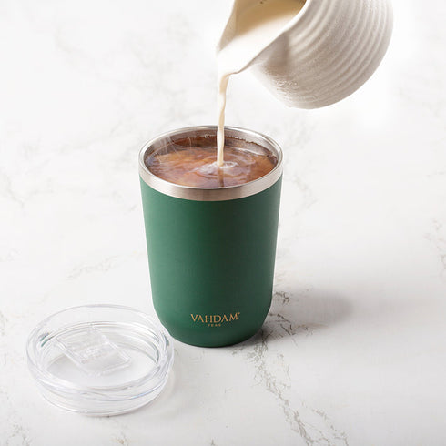 Vahdam Tea Ardour Tumbler Insulated Dark Green