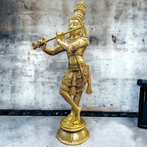 Tamas Brass Lord Krishna Kishan Gopal Murti Statue/Idol