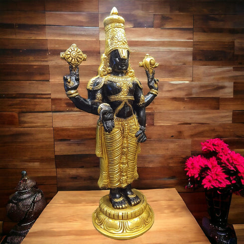 Tamas Brass Black Tirupati Bala Ji Statue