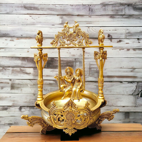 Tamas Brass Urli With Radha Krishna