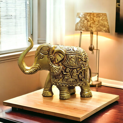 Tamas Brass Well Designed Elephant Statue/Idol