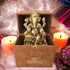 Tamas Brass Lord Ganesha Sitting on Carved Singhasan with Mooshak Statue Free Premium Gift Box