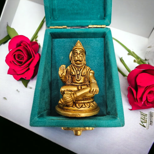 Tamas Brass Lord Small Bajrang Bali Hanuman Ji Statue/Idol | Free Luxury Gift Box