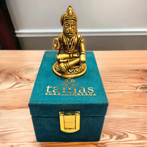 Tamas Brass Lord Small Bajrang Bali Hanuman Ji Statue/Idol | Free Luxury Gift Box