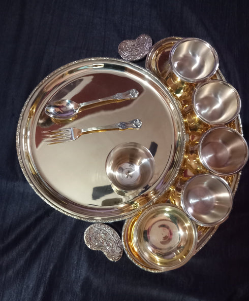 Brass Maharaja Bhojan Thali Set-16 inch
