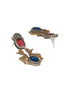 Dual Toned Oxidised Red Stone Studded Brass Handcrafted Deer Motif Intricate Designer Jewellery Set