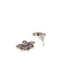 Silver Oxidised Finish Stone Studded Flower Motif Collar Necklace Jewellery Set
